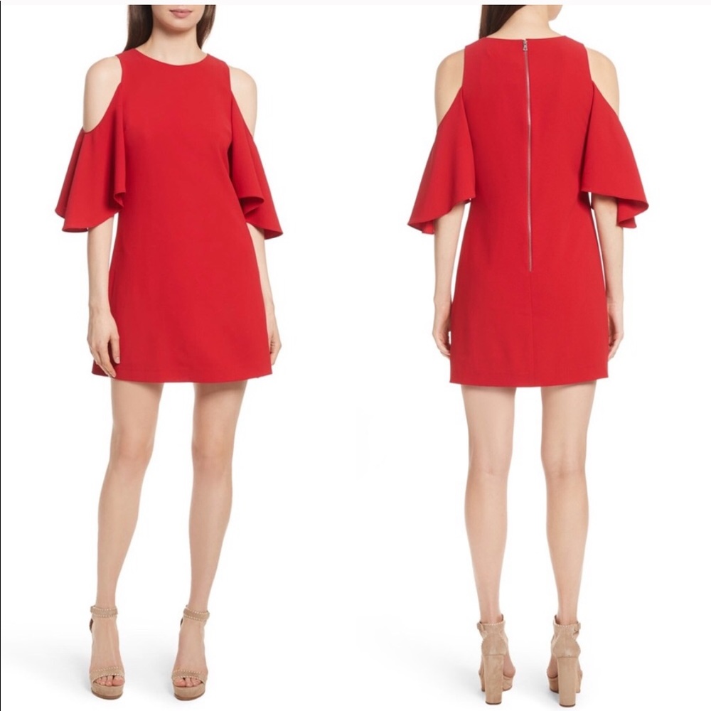 Alice + Olivia Coley Cold Shoulder A-Line Dress